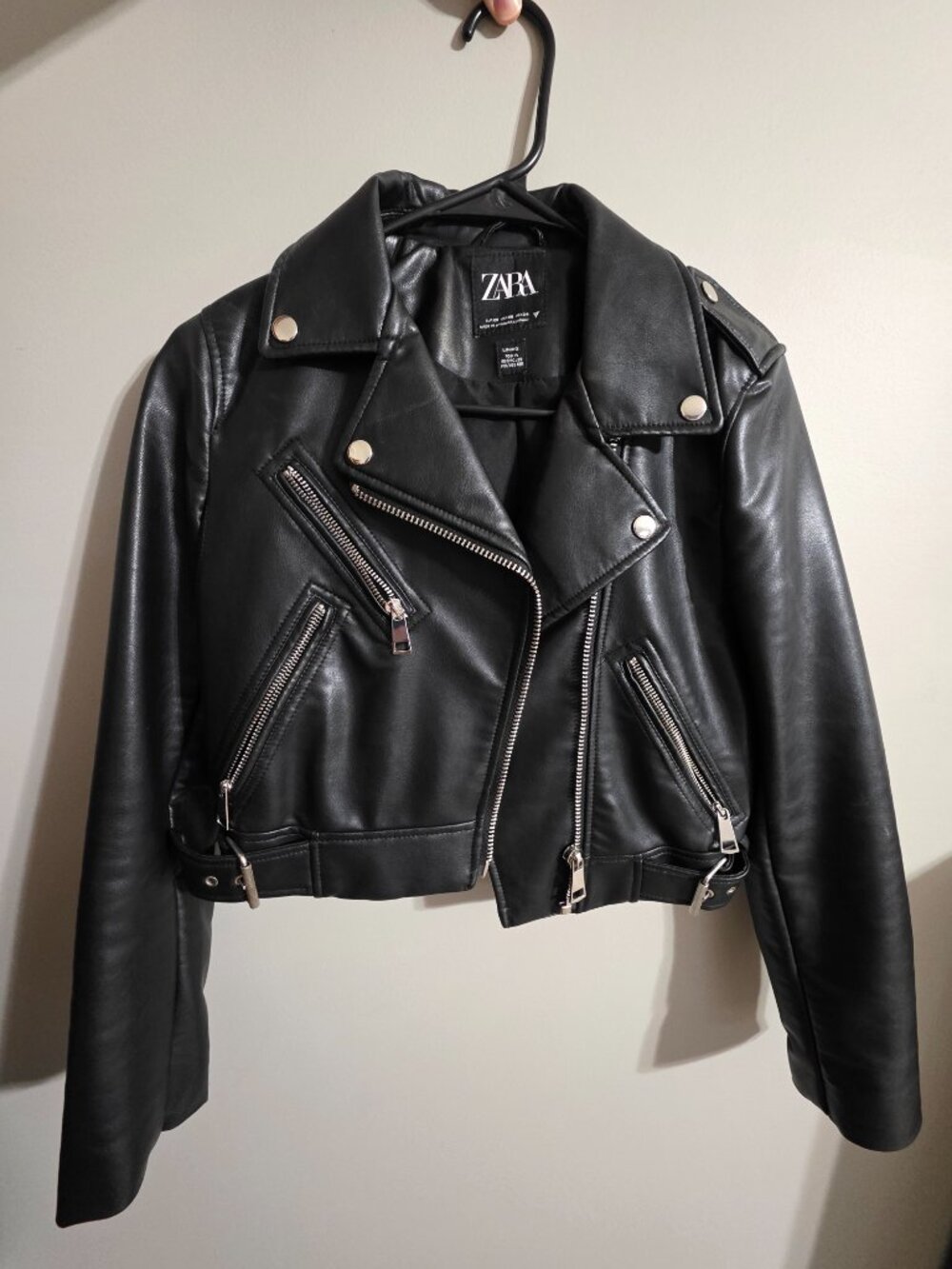 Faux Leather Crop Jacket